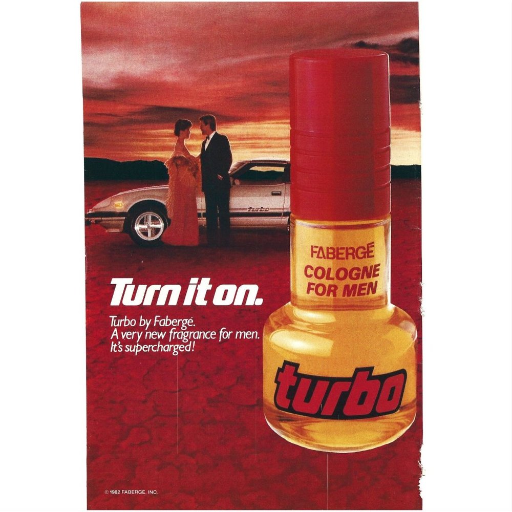 Faberge Cologne for Men AD Turbo 1980s Vintage Print Ad 8 inch Tall